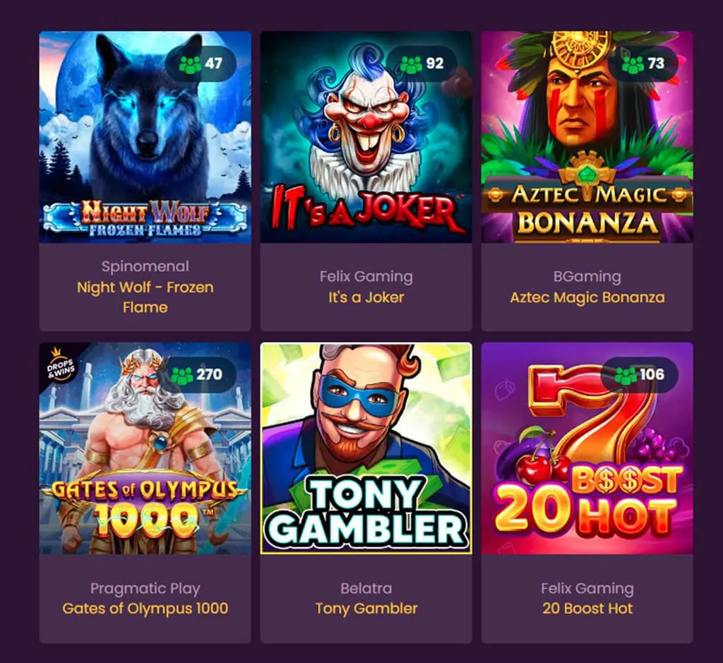 Bizzo Casino popular games on desktop Bizzo Casino popular games on desktop
