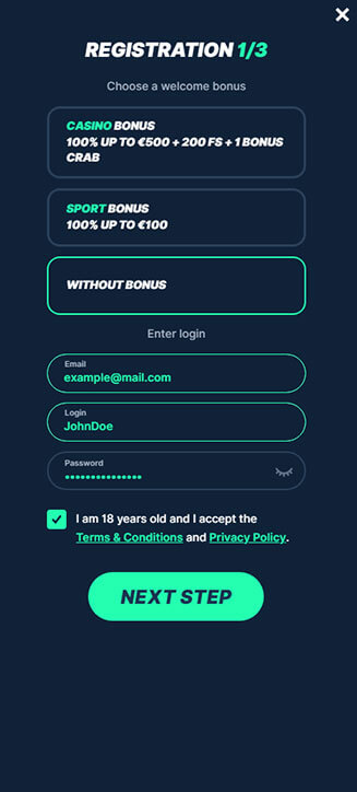 Playzilla registration process on mobile Playzilla registration process on mobile